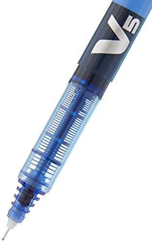 Pilot - Hi-Tecpoint V5 - Bolígrafo Roller Tinta Liquida - Azul - Punto Fino - (Caja 12 unidades)