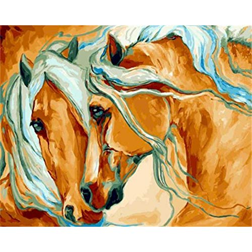 Pintura al óleo por números para adultos caballo gato Animal pintura por número decoración moderna del hogar Artcraft A4 50x70cm