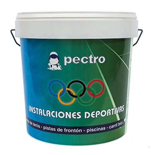 Pintura pistas deportivas PECTRO 4 L (5,7 KG) Pintura para pavimentos instalaciones deportivas en colores verde rojo gris blanco azul (Gris)