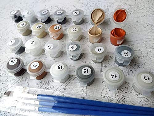 Pintura por números DIY pintura al óleo decoración del hogar kit de pintura para principiantes lienzo de lino preimpreso (sin marco) - río Onyar Girona Cataluña