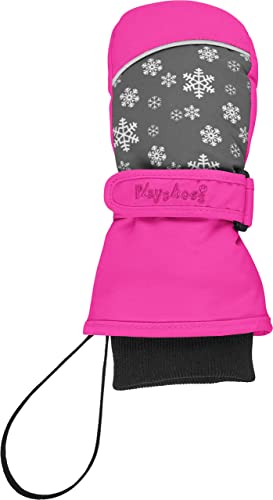 Playshoes Manoplas de invierno Unisex niños, Rosa (Pink Copo de Nieve), 1 (aprox. 1-2 años)