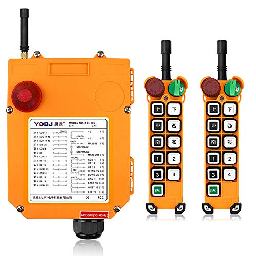 Polipasto grúa industrial con mando a distancia inalámbrico transmisor botón de parada F24-10D/10S (2 transmisor+1 receptor) (doble, 380 V)