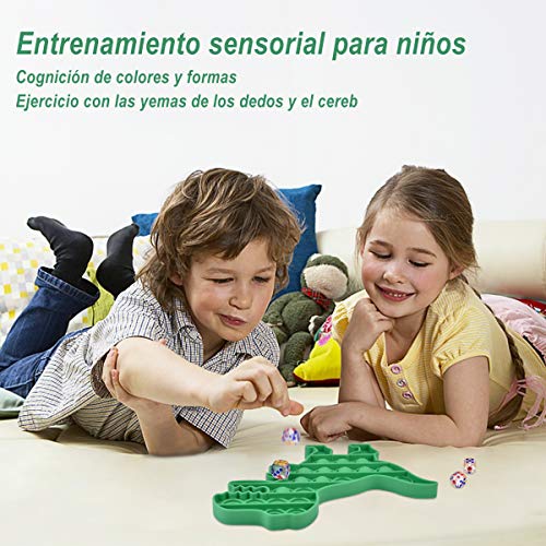 Pop It Push Pop Bubble Fidget Toys Juguete Silicona Sensorial para Niños Juguete Educativo, Juguete Antiestré de Dedo para Niños y Adultos, Dinosaurio Pulpo Cangrejo Búho(4 Piazas)