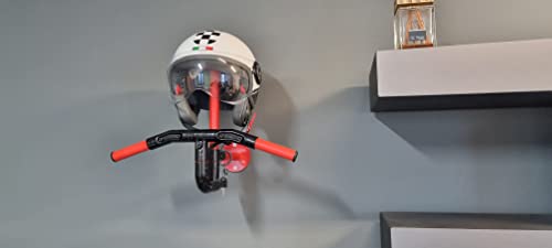 Porta casco Bracky porta chaqueta moto de pared para colgar en la pared el casco sin estropearlo. Soporte color blanco Ral 9010