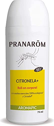 Pranarôm, Aromapic roll-on Citronela+ Natural y Bio, prevención de picaduras natural, Ingredientes reconocidos con poder antiinsectos, aplicación facil, practico formato de viaje, 75 ml