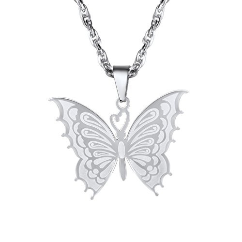 PROSTEEL Regalo para Mujer Collar de Mariposa Colgante de Acero Inoxidable Collar para Mujer Envases de Regalo para Cada Momento Especial