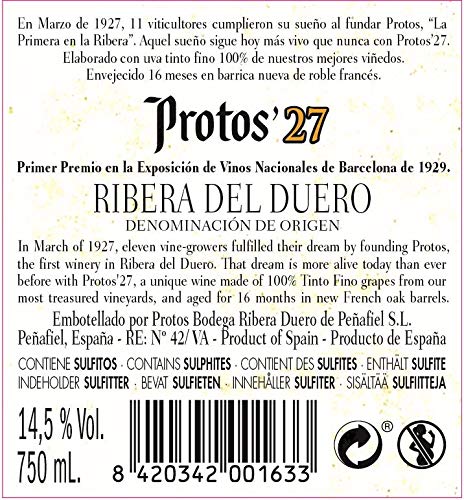 Protos 27, Vino Tinto, Ribera del Duero 750ml