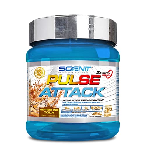 Pulse Attack | 450 g | Potente pre entreno | Pre workout con arginina, beta alanina, citrulina, creatina, taurina (Cola)