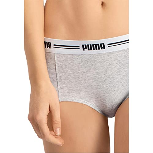 PUMA Iconic Women's Mini Short (2 Pack) Ropa Interior, Gris/Gris, M (Pack de 2) para Mujer