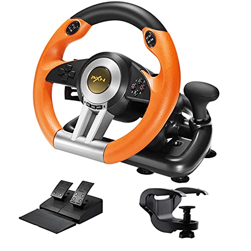 PXN V3II Simule el volante del juego de carreras con pedal, volante de 180 grados, compatible con Windows PC, PS3, PS4, Xbox One, Switch de Nintendo - Orange[xbox_one]