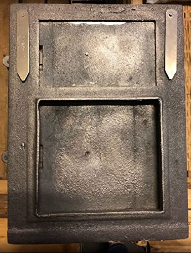 QLS Puerta de horno de hierro fundido, puerta doble de 38 x 29 cm