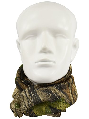 QMFIVE Tactical Camouflage Scarf, Men and Women Multi-purpose Military Headband Style Head Wrap Face Mesh Neckerchief for Combat,Hunting,Climbing,Hiking,Cycling Outdoor activity (Leaf)