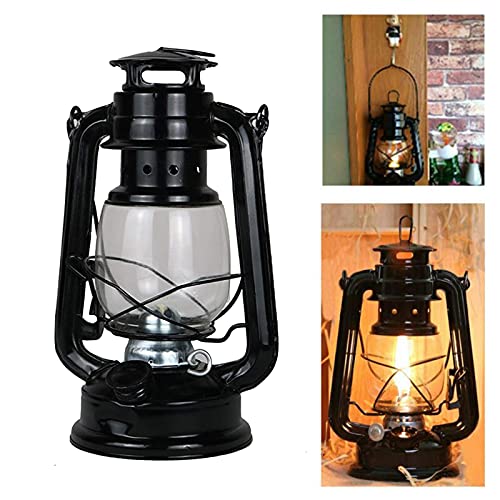 QPY Lámpara de petróleo Vintage, lámpara de Aceite para Camping Lámpara de Queroseno clásica clásica, lámpara de Aceite, portátil, Exterior, Camping, 11,5 × 24,5 cm
