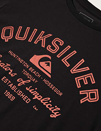 Quiksilver Creators of Simplicity - Camiseta De Manga Larga para Niños 8-16 Camiseta De Manga Larga, Niños, Black, M/12