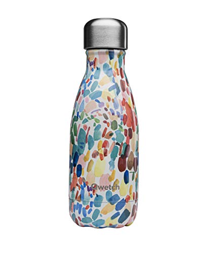 QWETCH Bouteille Isotherme INOX 260ml Botella, Adultos Unisex, Arty (Multicolor), Talla Única