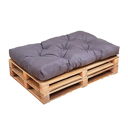 RACE LEAF Euro Pallet Cushion Seat Pad, sofá de banco de asiento de jardín, muebles de paleta ecológica, interior/exterior, gris oscuro (cojín de asiento)