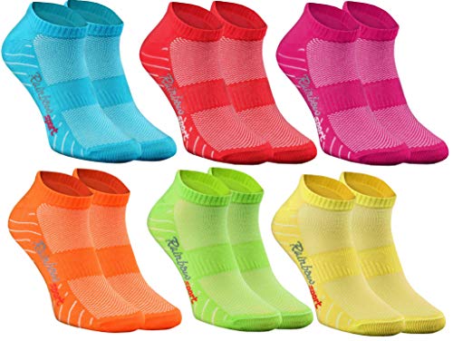 Rainbow Socks - Hombre Mujer Calcetines Deporte - 6 Pares - Multicolor - Talla 39-41