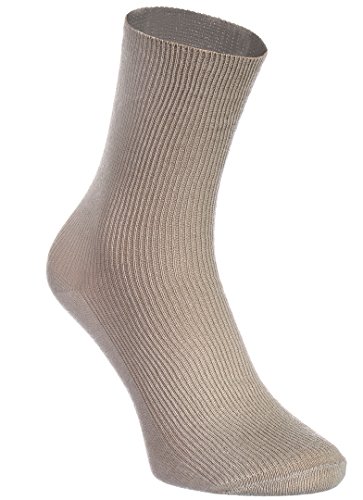 Rainbow Socks - Hombre Mujer Calcetines Diabéticos Sin Elasticos - 8 Pares - Beige Marrón Negro Grafito Azul Marino Caqui Azul y Gris - Talla 36-38