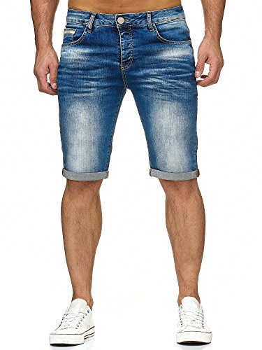 Red Bridge Vaqueros Cortos para Hombres Denim Básico Moda Casual Jeans Shorts Verano Azul W34