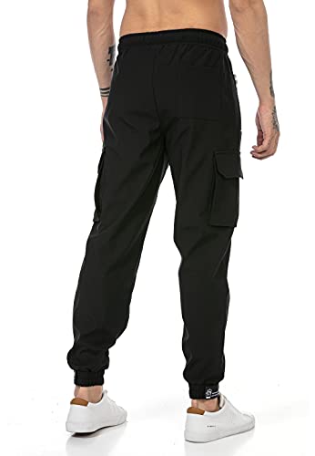 Redbridge Pantalón Chandal para Hombre Joggers Sweat-Pants Cargo Negro S