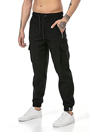 Redbridge Pantalón Chandal para Hombre Joggers Sweat-Pants Cargo Negro S