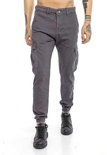 Redbridge Pantalón Chandal para Hombre Vaqueros Jeans Joggers Cargo Look Gris W30 L32