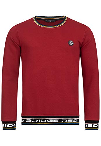 Redbridge Suéter de Algodón Jersey para Hombres Colored Stripes RB Rojo M