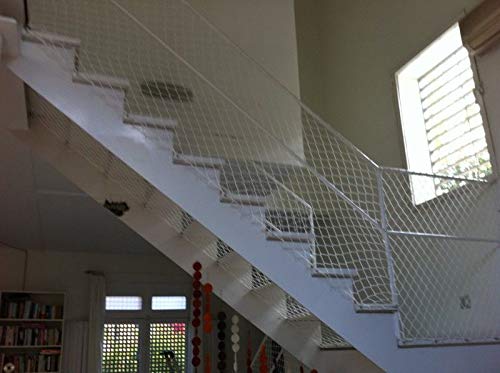 Redes de protección y Seguridad de Polipropileno Blanco sin Nudos 3 mm. para Balcones, terraza, pasamanos etc … (3mx2m)
