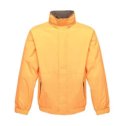 Regatta Dover Waterproof Concealed Hooded Fleece Lined Bomber Jacket Jackets Waterproof Insulated, Hombre, Sun Orange/Seal Grey, XXL