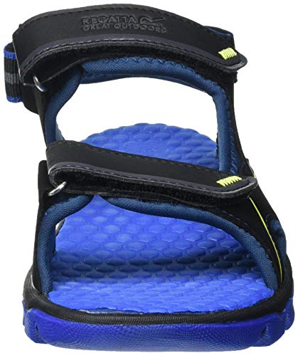 Regatta Kota Drift' Lightweight Hook and Loop Straps Water Friendly Eva Footbed Slip Resistant Outsole Sandals, Sandalias Deportivas, Nautica Azul/Cal Electric A, 34 EU