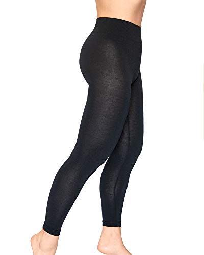 Relaxsan Zero 3200 (Negro, XL) Pantalón Térmico Mujer Malla Térmica Ropa Interior en Lana Merino y Fibra Dryarn