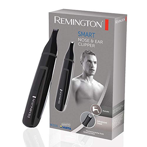 Remington Recortador Facial Smart - Cortapelos Nariz y Orejas, Cejas y Vello Facial, Recortador con Cuchillas de Acero Avanzado, Lavable, Negro - NE3150