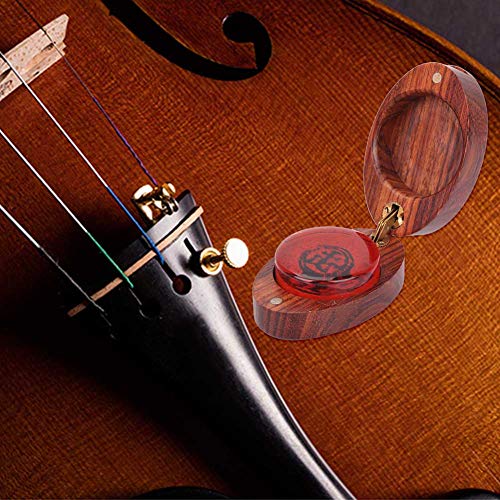 Resina para violín, resina para violonchelo, bajo polvo, alta viscosidad, duradera con estuche de madera para instrumentos de cuerda, todo tipo de cuerdas de acero y(Oval box)