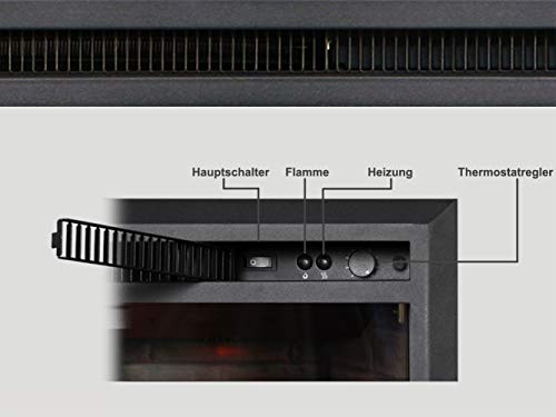 RICHEN - Chimenea eléctrica, modelo Calida (33"/84 cm), chimenea eléctrica de pared con calefacción, efecto de llamas en 3D, función de crepitación y mando a distancia, color negro