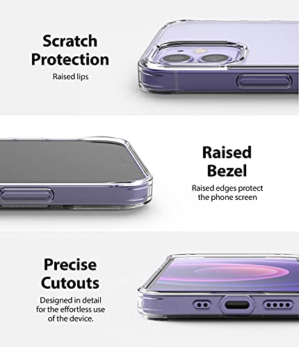 Ringke Fusion Compatible con Funda iPhone 12 Mini (5,4 Pulgadas) Carcasa Queda como un Guante, Protección Adicional sin Ser Voluminosa, Case Transparente con Agujeros para Cuerda - Clear