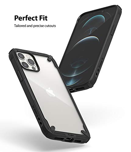 Ringke Fusion-X Compatible con Funda iPhone 12 Pro MAX (2020) 6,7 Pulgadas, Rigida Carcasa Parachoque TPU Resistente Impactos Funda Negra - Black (Negro)