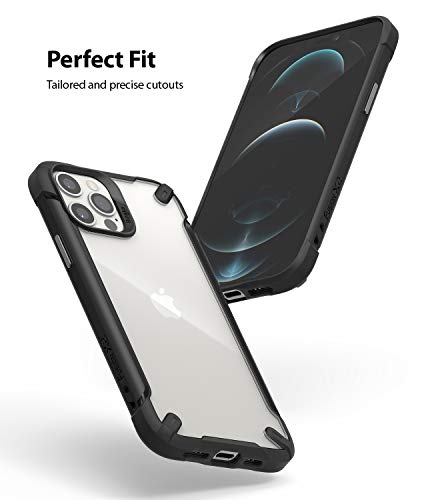 Ringke Fusion-X2 Compatible con Funda iPhone 12 Pro (2020) / Compatible con Funda iPhone 12 (6,1 Pulgadas), Rigida Carcasa Parachoque TPU Resistente Impactos Funda Negra - Black (Negro)