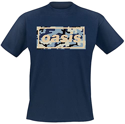 Rock Off Oasis Camo Logo Hombre Camiseta Azul Marino L, 100% algodón, Regular