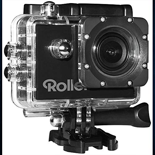 Rollei Actioncam 4S Plus – Cámara de acción WiFi con resolución de vídeo 4K, videocámara de acción impermeable con muchos accesorios, color negro