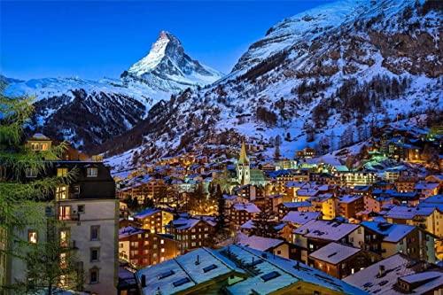 Rompecabezas de 1000 piezas, valle de Zermatt, Alpes suizos, pueblo, cuadro de madera de bricolaje, decoración para el hogar
