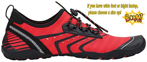SAGUARO Skin Shoes Descalzo acuático Aqua Calcetines para de Nadada de la Playa de la Resaca de la Yoga, Rojo 42