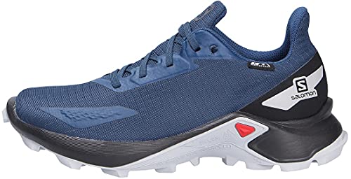 Salomon Alphacross Blast Climasalomon Waterproof (impermeable) unisex-niños Zapatos de trail running, Azul (Dark Denim/Black/Pearl Blue), 35 EU
