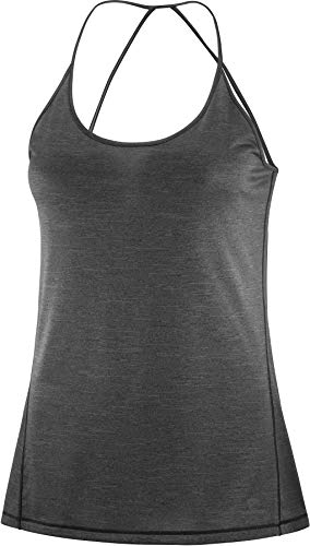 SALOMON Comet Tank Camiseta De Tirantes, Mujer, Black/Ebony/Heather, XL