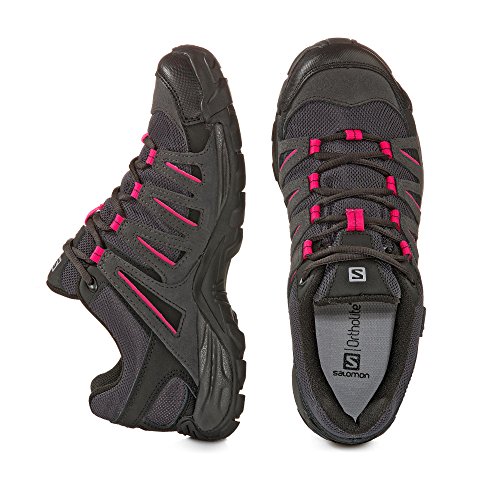 Salomon L38139900, Zapatillas de Senderismo Mujer, Gris (Asphalt/Black/Hot Pink), 36 EU