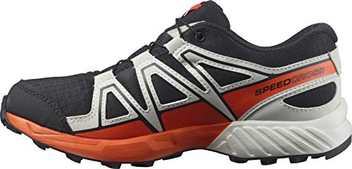 Salomon Speedcross Climasalomon Waterproof (impermeable) Junior unisex-niños Zapatos de trail running, Negro (Black/Lunar Rock/Cherry Tomato), 34 EU