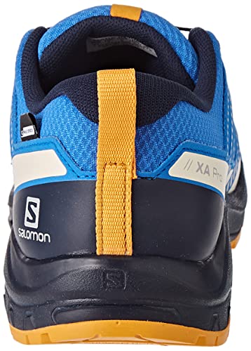 Salomon XA Pro V8 Climasalomon Waterproof (impermeable) unisex-niños Zapatos de trail running, Azul (Palace Blue/Navy Blazer/Butterscotch), 39 EU