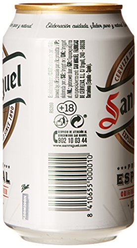 San Miguel Cerveza - Paquete de 24 x 330 ml - Total: 7920 ml