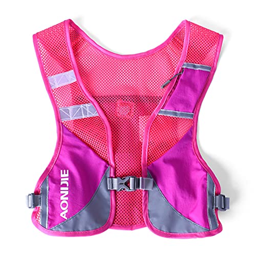 SANIQUEEN.G Ligero Mochila de Hidratación Superior Chaleco para Marathoner Ciclismo Trail Running Hombre Mujer (Rosa)
