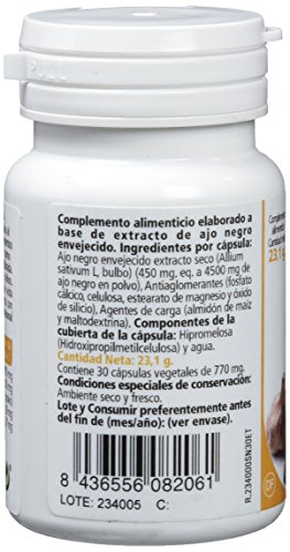 SANON Ajo Negro - 30 Cápsulas Vegetales de 515mg – Ayuda a tus Defensas y Mejora la Circulación Sanguínea – Control de los Niveles de Colesterol - Antioxidante