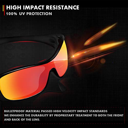 Saucer Lentes de repuesto premium para gafas de sol Oakley Frogskins OO9013, High Defense - Carbon Black Polarized, Talla única